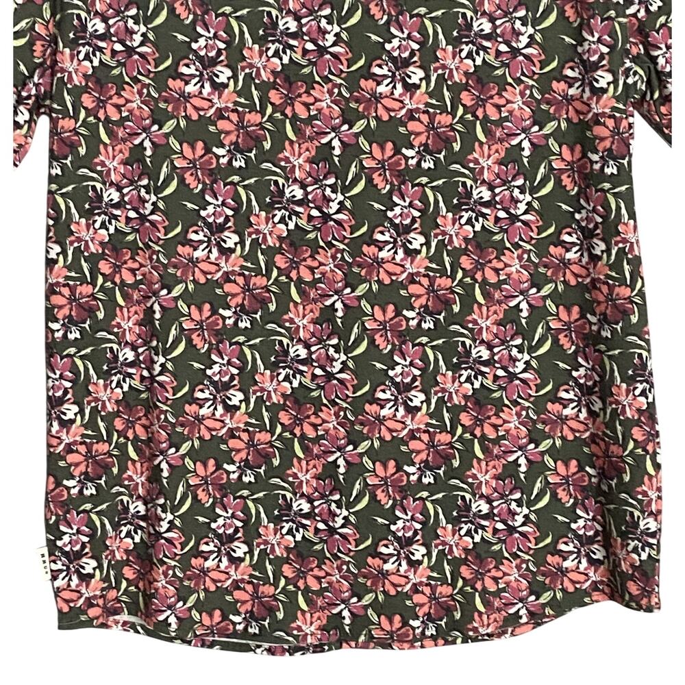 Rowm Men's Shirt Medium Casual Short Sleeve Pockets Pink Gray Floral UPF 30+ NEW - Picture 8 of 15